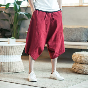 Dropshipping Men Harajuku Harem Pants 2020 Mens Summer Cotton Linen Joggers Pants Male Vintage Chinese Style Sweatpants Fashions