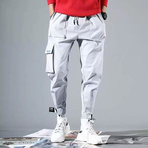 2020 Spring Hip Hop Joggers Men Black Harem Pants Multi-pocket Ribbons Man Sweatpants Streetwear Casual Mens Pants M-3XL