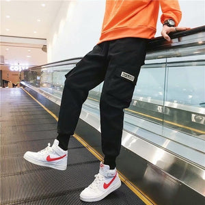 2020 Spring Hip Hop Joggers Men Black Harem Pants Multi-pocket Ribbons Man Sweatpants Streetwear Casual Mens Pants M-3XL