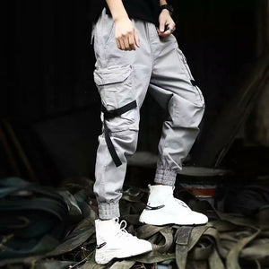 2020 Spring Hip Hop Joggers Men Black Harem Pants Multi-pocket Ribbons Man Sweatpants Streetwear Casual Mens Pants M-3XL