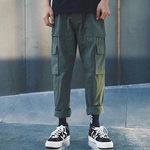 2020 Spring Hip Hop Joggers Men Black Harem Pants Multi-pocket Ribbons Man Sweatpants Streetwear Casual Mens Pants M-3XL