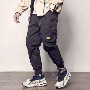 2020 Spring Hip Hop Joggers Men Black Harem Pants Multi-pocket Ribbons Man Sweatpants Streetwear Casual Mens Pants M-3XL