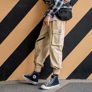 2020 Spring Hip Hop Joggers Men Black Harem Pants Multi-pocket Ribbons Man Sweatpants Streetwear Casual Mens Pants M-3XL