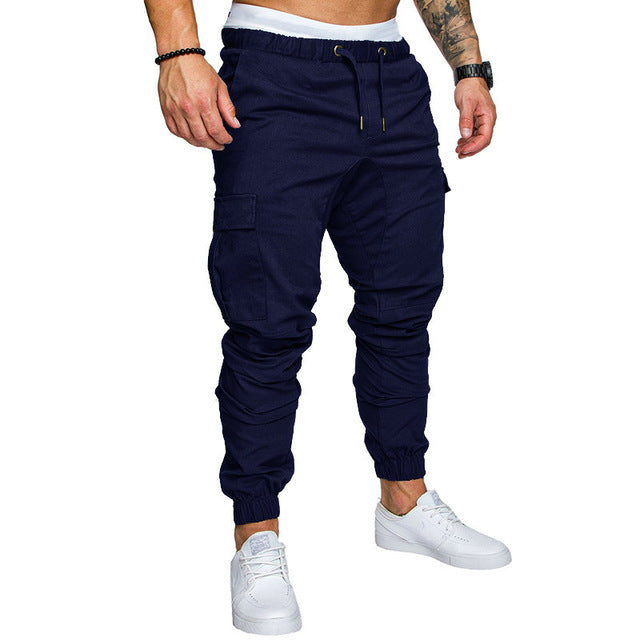 Autumn Men Pants Hip Hop Harem Joggers Pants 2020 New Male Trousers Mens Joggers Solid Multi-pocket Pants Sweatpants M-4XL