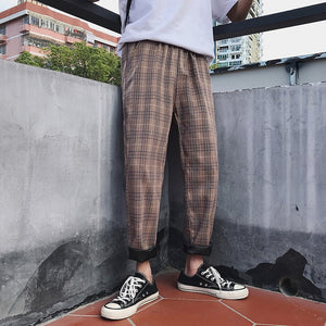 LAPPSTER Streetwear Yellow Plaid Pants Men Joggers 2020 Man Casual Straight Harem Pants Men Korean Hip Hop Track Pants Plus Size