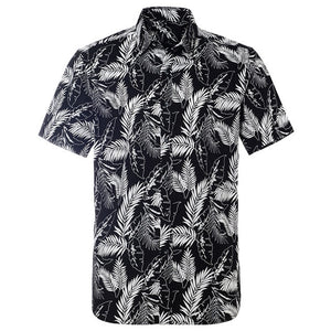 Summer Pure Cotton Mens Hawaiian Dress Shirt Loose Printed Short Sleeve Big Us Size Hawaii Flower Men Beach Floral Shirts