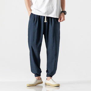 Privathinker Cotton Linen Casual Harem Pants Men Joggers Man Summer Trousers Male Chinese Style Baggy Pants 2020 Harajuku Clothe