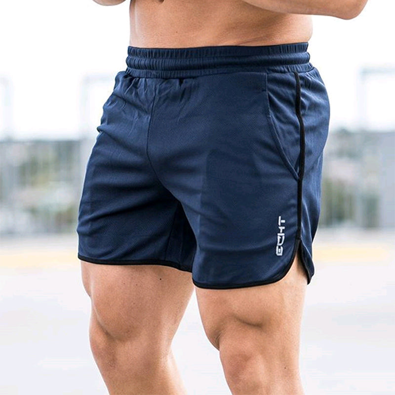 New Men Fitness Bodybuilding Shorts Man Summer  Workout Male Breathable Mesh Quick Dry Sportswear Jogger Beach Short Pants